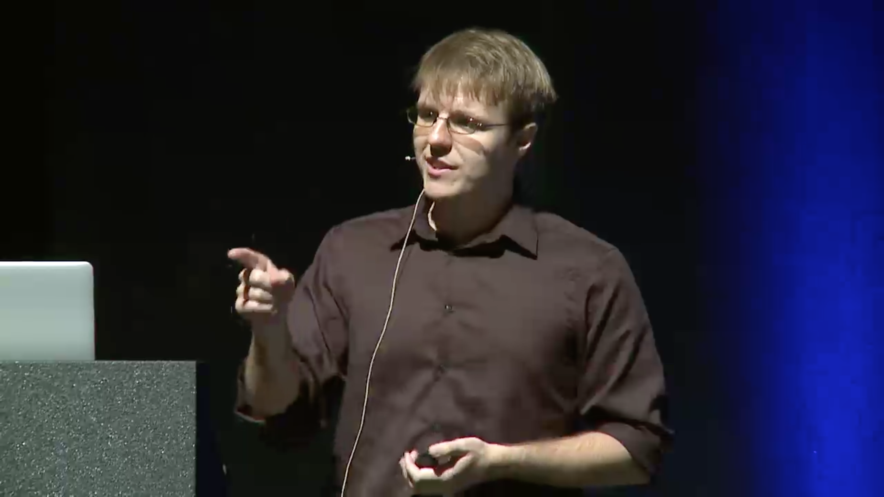 photo of Chris Granger giving the talk 'Finding a Way Out'